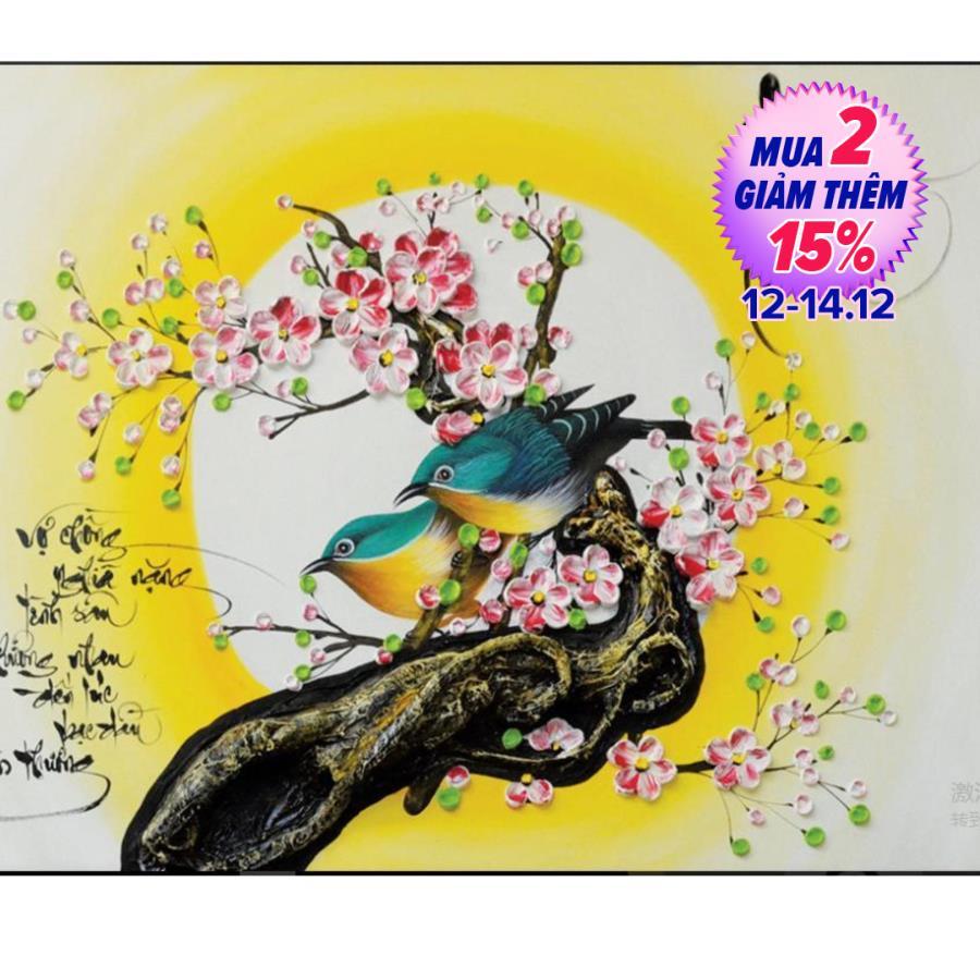 Tranh đính đá hạnh phúc 77555 kích thước: 69*52cm chưa đính