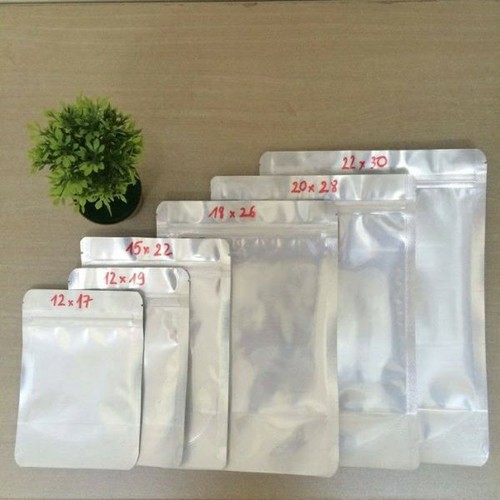 [200gr/size] túi zip ghép 1 mặt bạc, 1 mặt trong (hàng có sẵn)