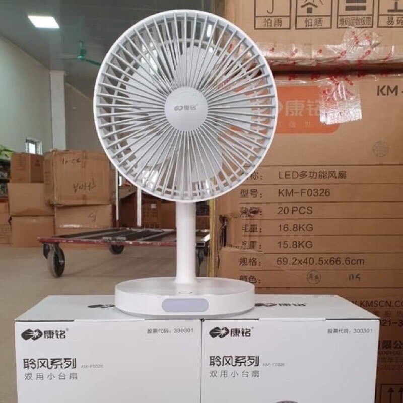 Quạt Tích Điện Để Bàn Mini Super Fan Gấp Gọn Có Thể Kéo Dài 3 Tốc Độ Gió Xoay 360 Cổng Sạc Usb Tiện Dụng, Bảo Hành 12 Tháng