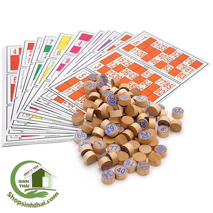 [HCM]Bộ cờ lô tô bằng giấy số bằng gỗ