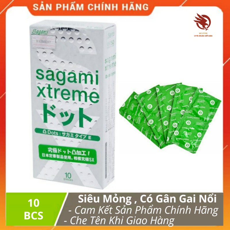 [HCM][ CHÍNH HÃNG ] - Bao Cao Su Sagami Extreme siêu mỏng Gân gai nổi ôm khít  - hộp 10 chiếc nhập khẩu