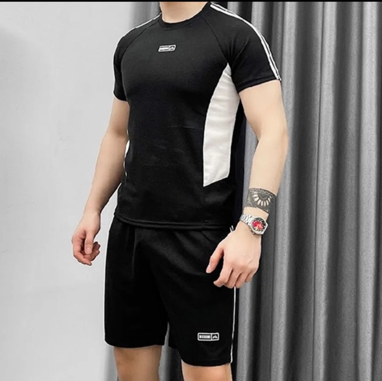 Bộ quần áo thể thao nam chất liệu thun tổ ong thoáng mát chất luọng