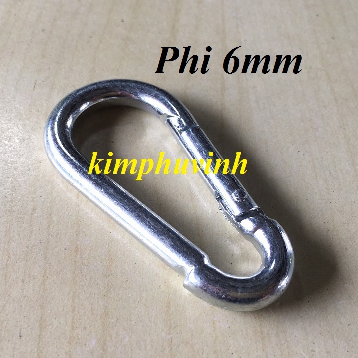 01 CÁI - Phi 6mm MÓC AN TOÀN - MÓC ĐAI AN TOÀN (THÉP MẠ)