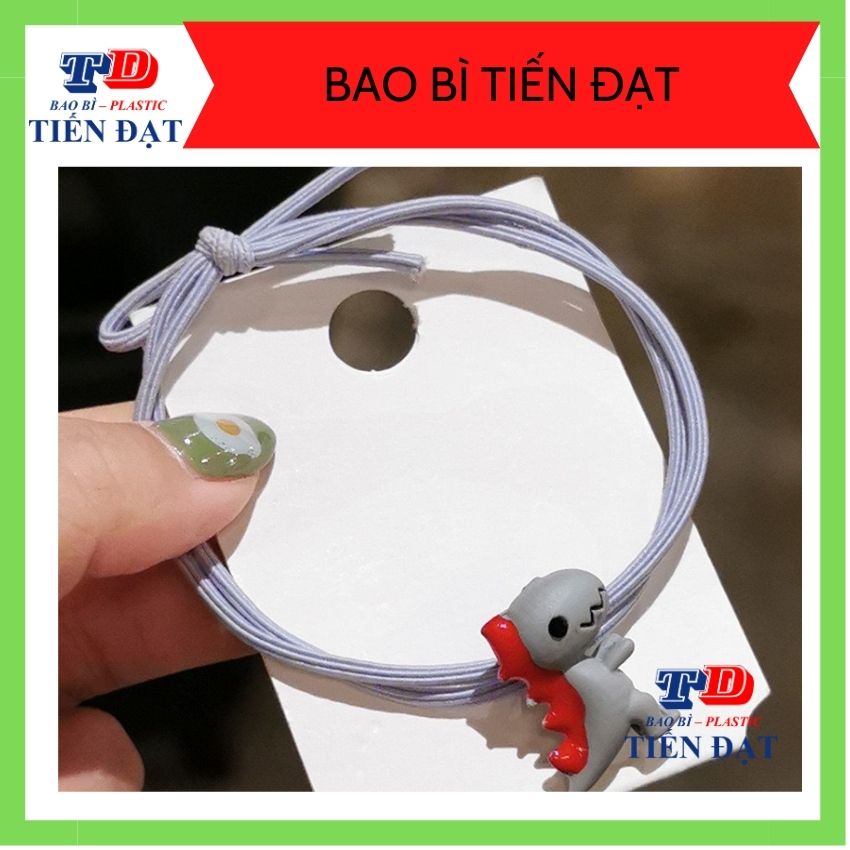 [ mới] Dây Cột Tóc Cao Su Co Giãn Hình Khủng Long Dễ Thương; Thun Co giãn