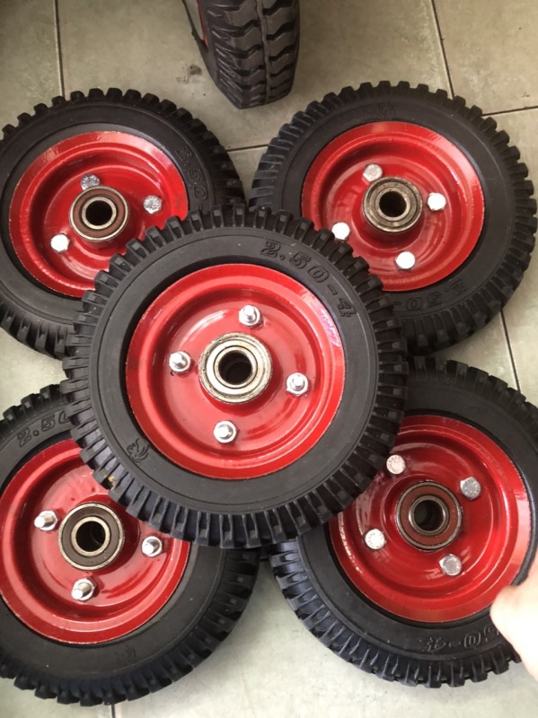 [HCM]Combo 2 cái bánh xe đẩy 250-4 mâm đỏ (đường kính 20cm)