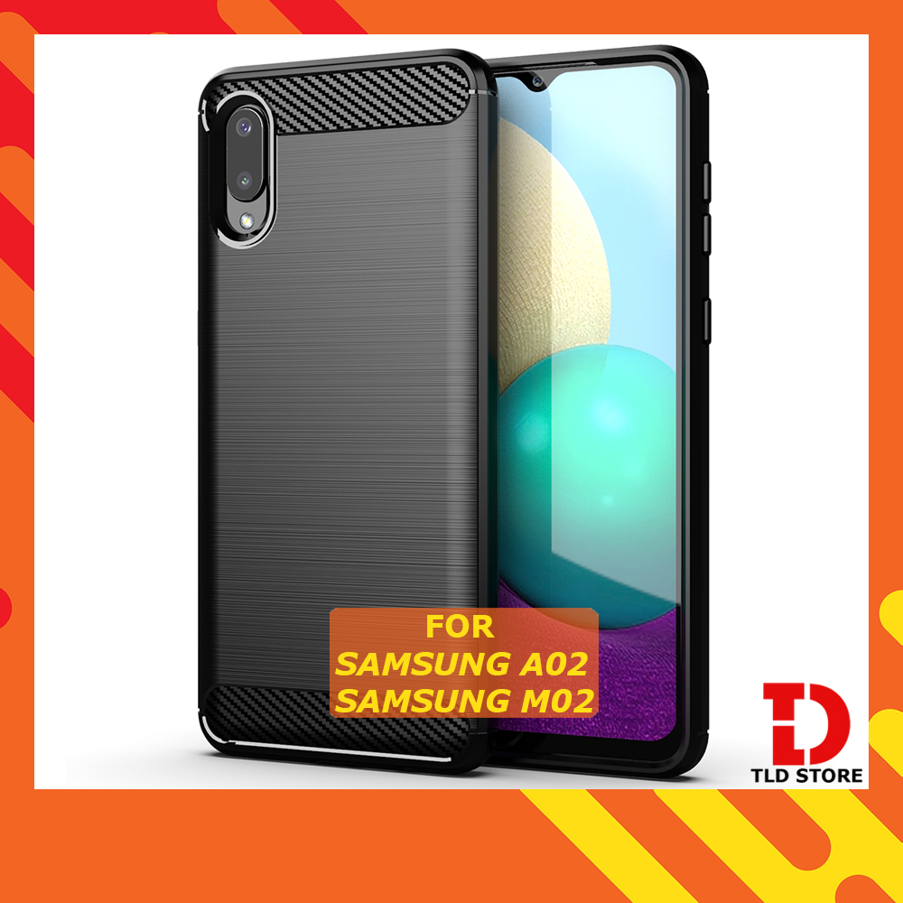 Ốp lưng Samsung A02 M02 ốp silicone mềm Carbone phay xước chống sốc chống vân tay