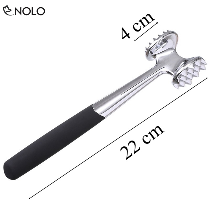 Bộ Dụng Cụ Búa Đập Làm Mềm Thịt 2 Đầu Chất Liệu Inox 304 Chống Gỉ Cán Cầm Bằng Nhựa Chắc Chắn