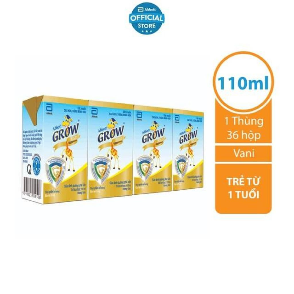 Combo of 3 Boxes of Abbott Grow Ready-To-Drink Milk 110ml Vanilla (12 Boxes)