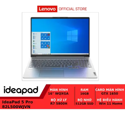 Laptop Lenovo IdeaPad 5 Pro 82L500WJVN R7 5800H| GTX 1650 4GB|16GB DDR4| SSD 512GB|16' IPS