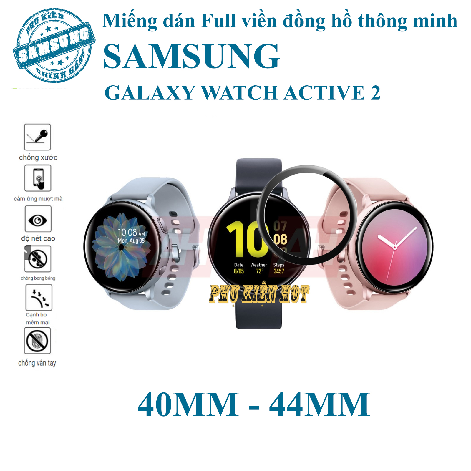 Kính cường lực dẻo full màn hình Samsung Galaxy Watch Active 2