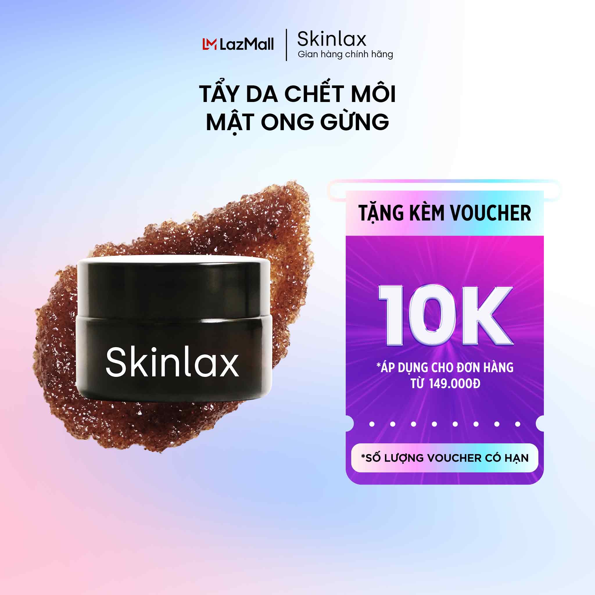 Tẩy Da Chết Môi Mật Ong Gừng SKINLAX 20g