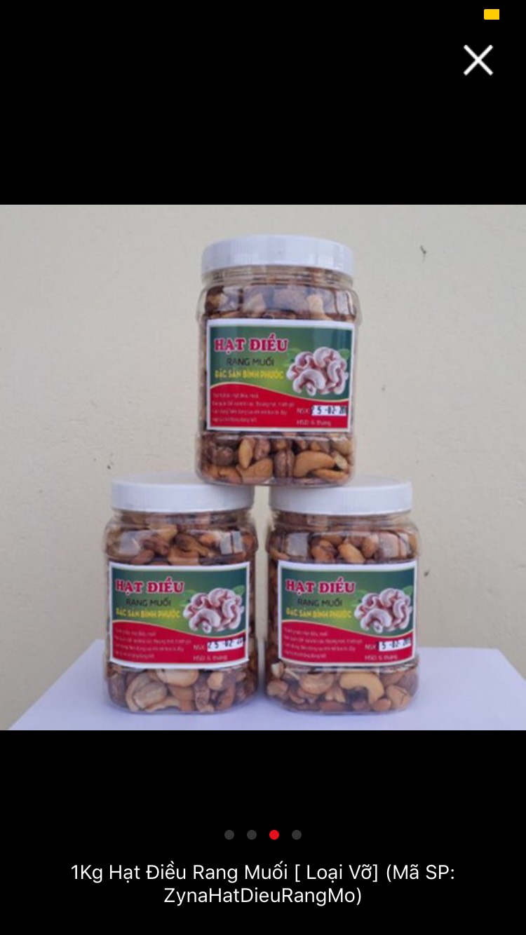 1kg hạt điều bể rang muối còn vỏ