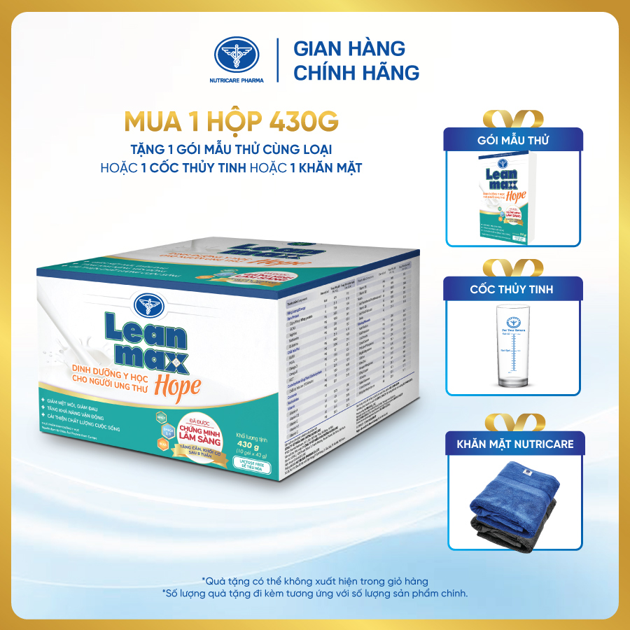 Hộp Leanmax Hope 430g (10 gói x 43g ) - Cho người bệnh ung thư