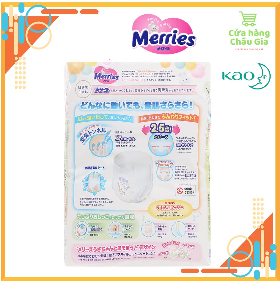[FREESHIP 50K] [Nhập Khẩu Chính Hãng KAO] Tã/Bỉm Quần Merries nội địa nhật nhập khẩu Size L44 (8-14kg)