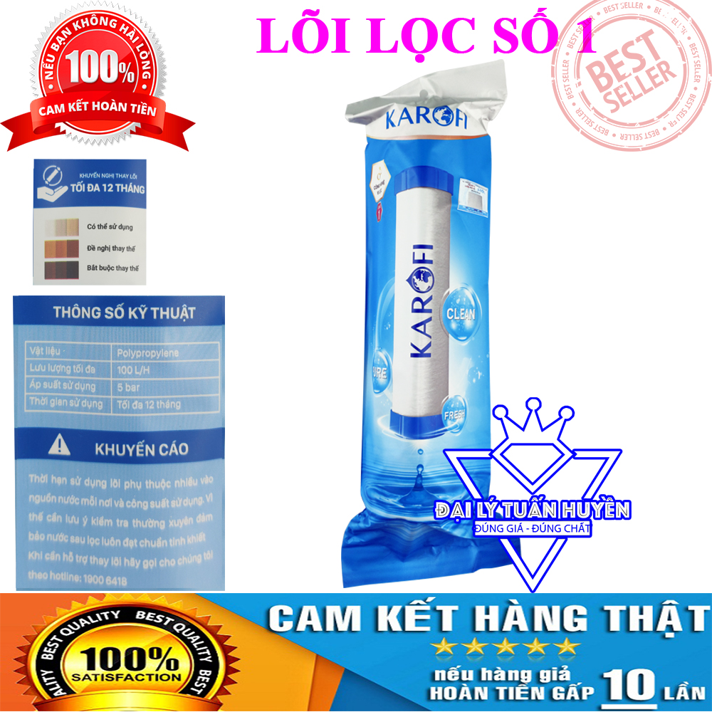 Combo 2 bộ lõi lọc 123 và 3 lõi số 1 karofi