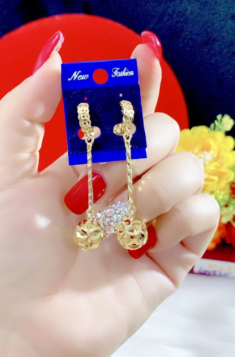 Đôi bông tai nữ mạ vàng 18k hạt châu 036RR241021- Mang đi chơi, đi tiệc rất đẹp - Bao hoàn tiền, bao đổi trả trong 07 ngày - Tặng kèm hộp trang sức đỏ