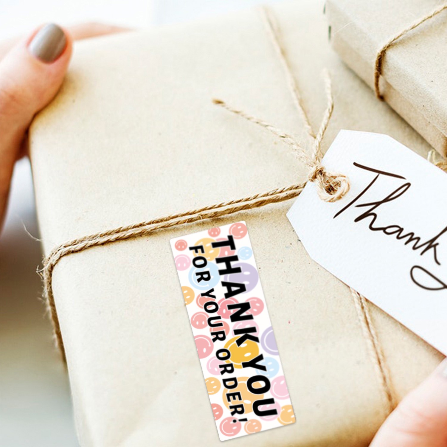 TD70_Tem dán chữ " Thank you" << SIZE 2.5*7.5CM- 120 tem/CUỘN
