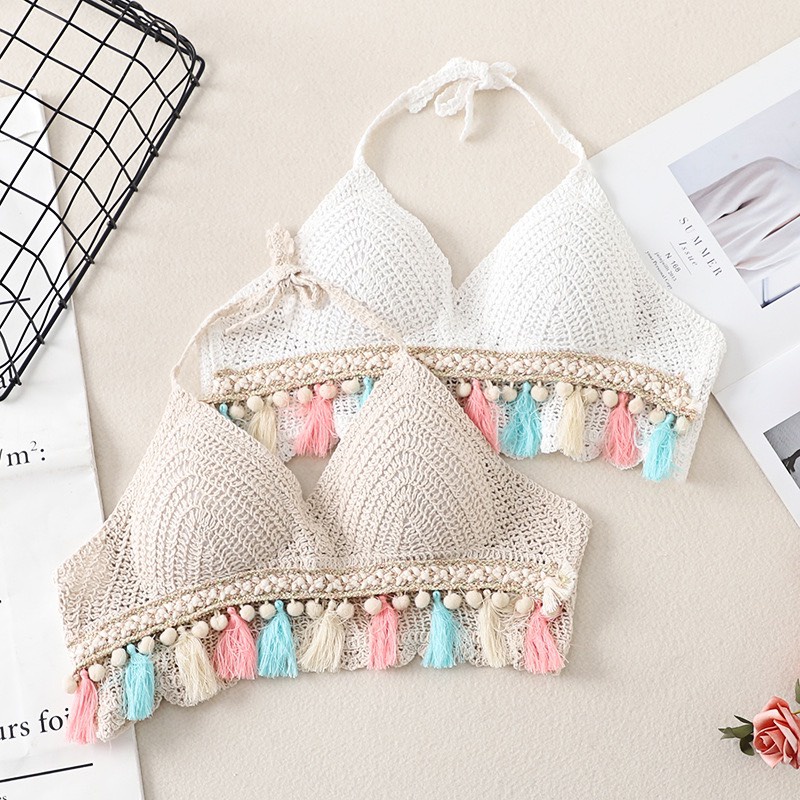 Áo bikini len móc lẻ dễ dàng mix quần( nhiều mẫu)