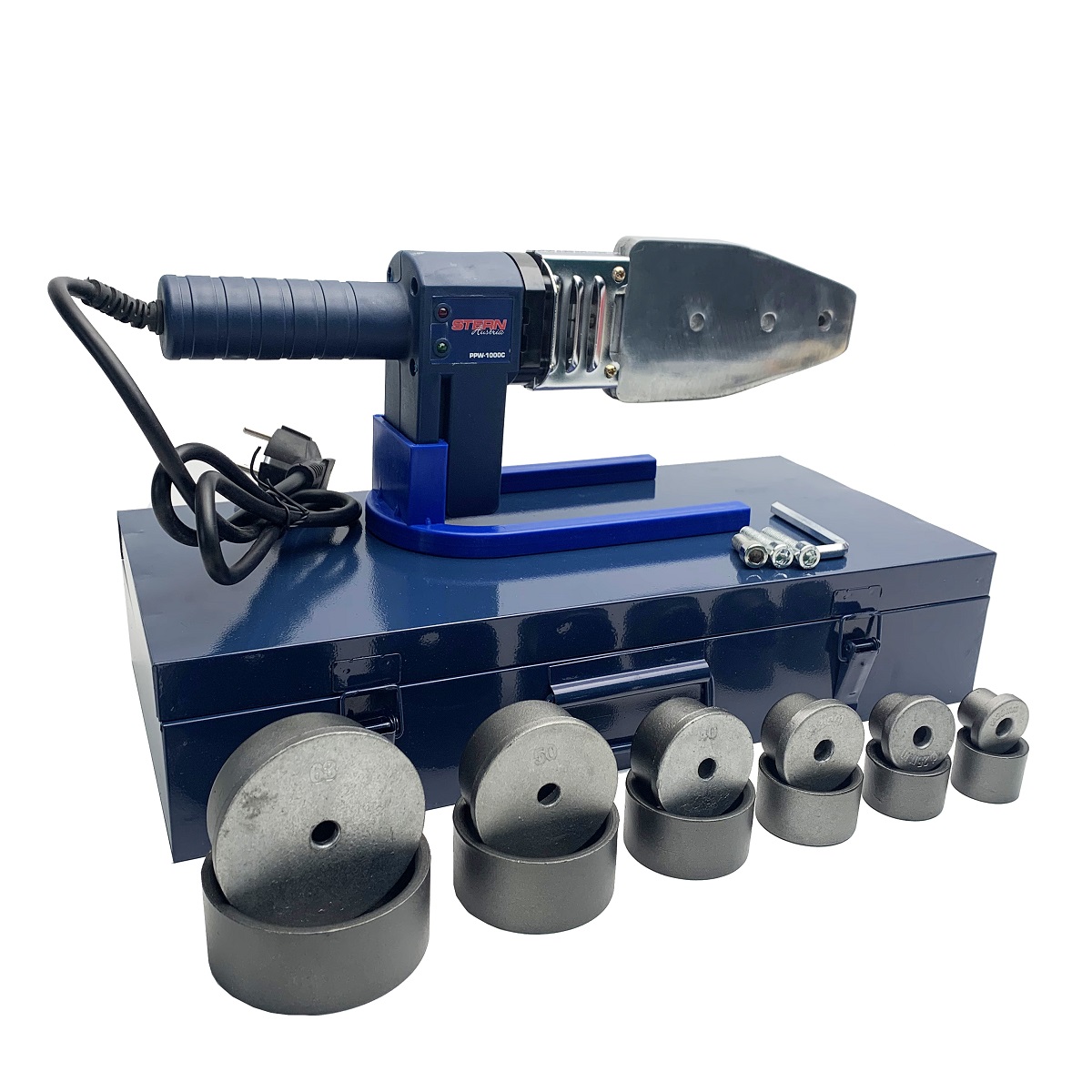 Máy hàn nhiệt ống nước 1000W 6 đầu hàn 20-63mm, tự động chỉnh nhiệt, đầu hàn xuyên tường, dễ dàng lắp đặt