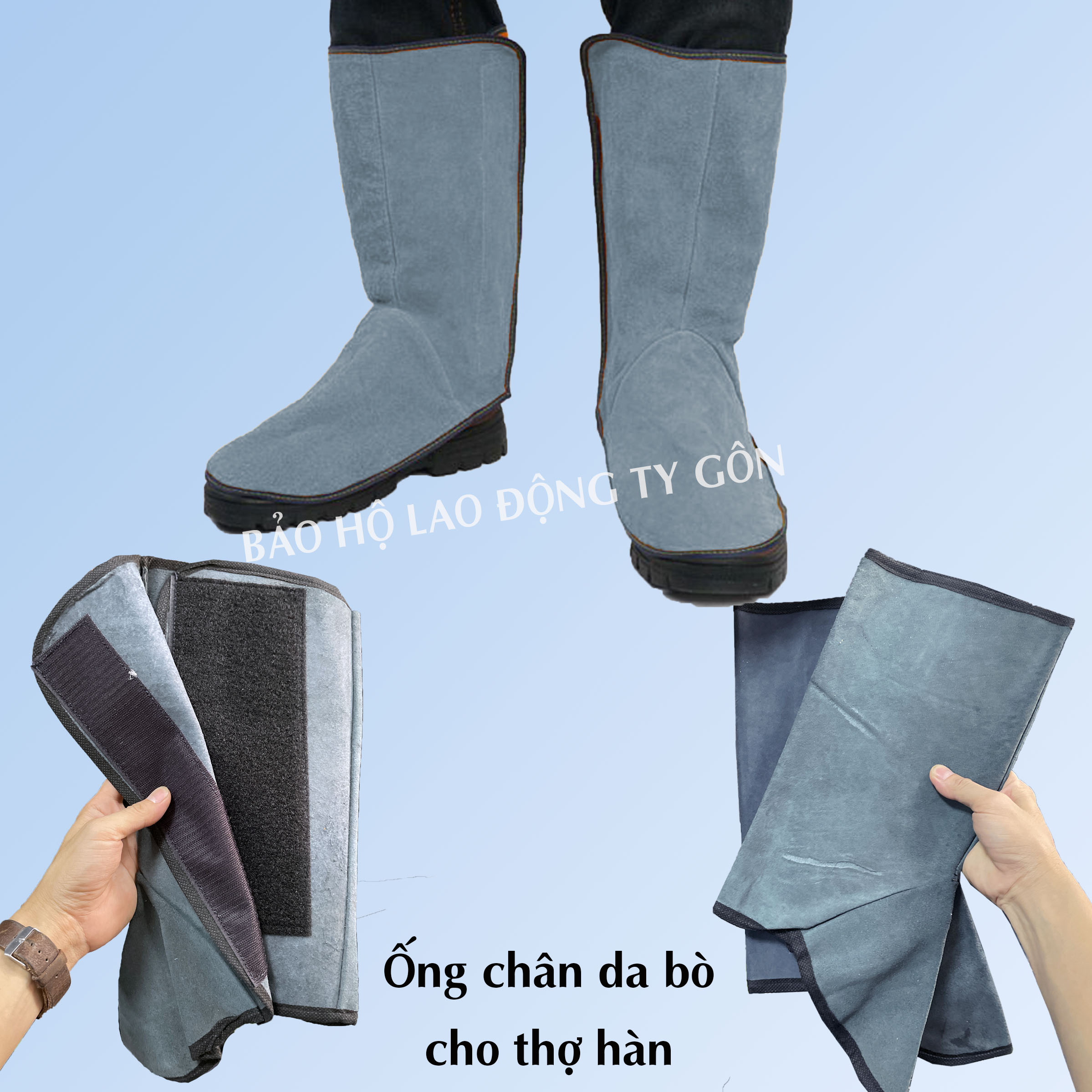 Ống chân da bò cho thợ hàn, chống nóng, chống cháy