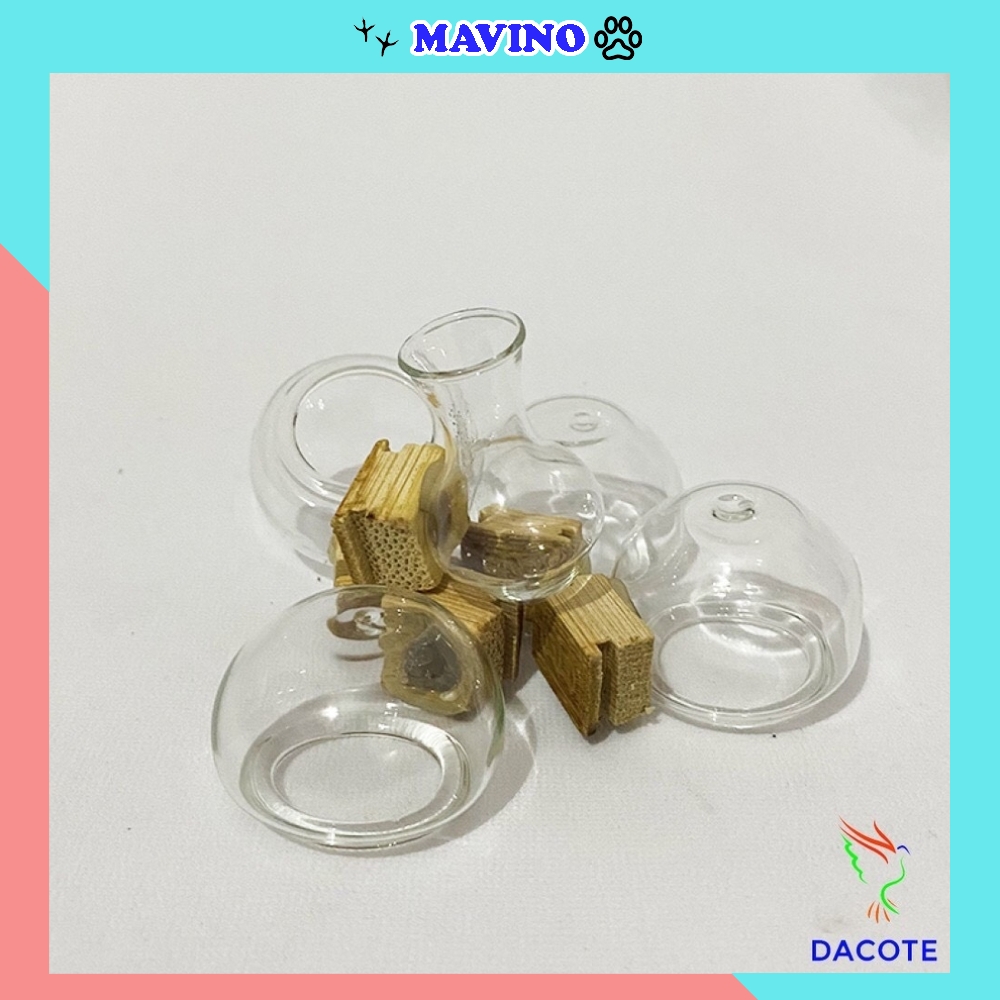 [Hoàn Tiền 10%] Cóng chim khuyên chất liệu thủy tinh cao cấp họa tiết siêu đẹp (Đủ bộ)