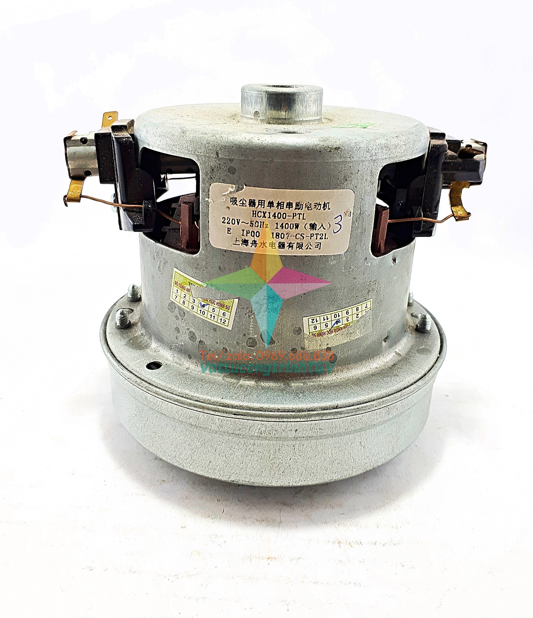 Motor máy hút bui 220V-1200w, ĐK bầu 10.7cm