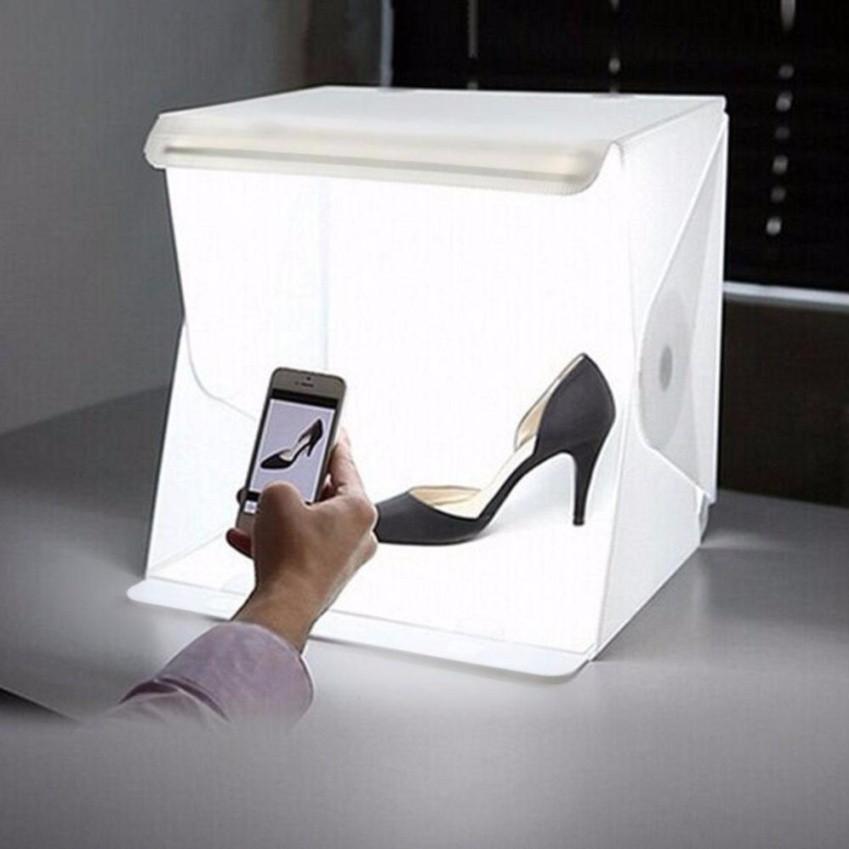 Hộp Chụp Sản Phẩm (30x30cm) Kèm Đèn Led Trợ Sáng 35 Bóng Và Có Khuy Bấm Chắc Chắn (Chụp ảnh quảng cáo sản phẩm tại nhà)