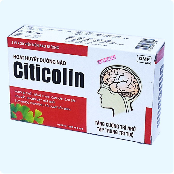 Hoạt huyết dưỡng não Citicolin giảm đau đầu, hoa mắt, chóng mặt