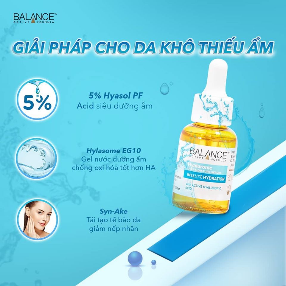 Tinh chất cấp nước dưỡng ẩm sâu Balance Hyaluronic Deep Moisture Serum 30ml