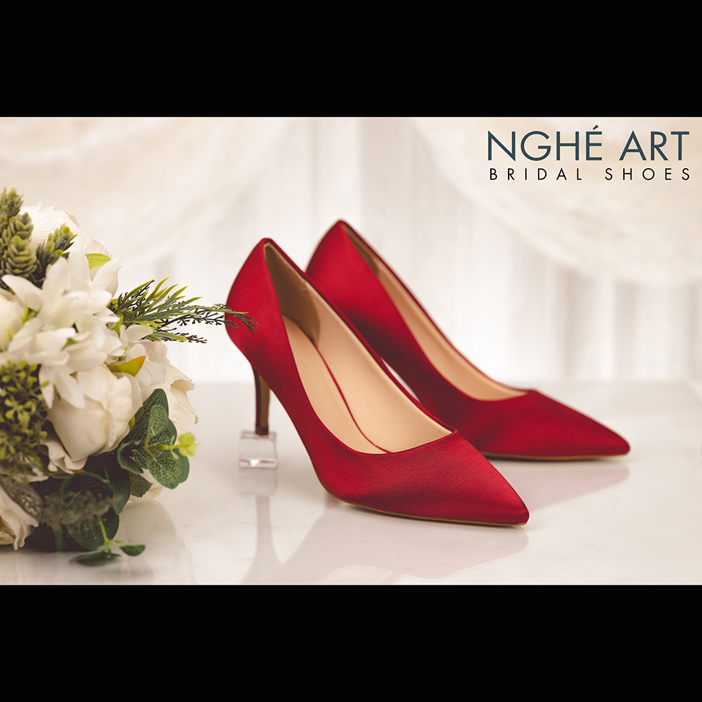 Giày cưới Nghé Art satin trơn 305
