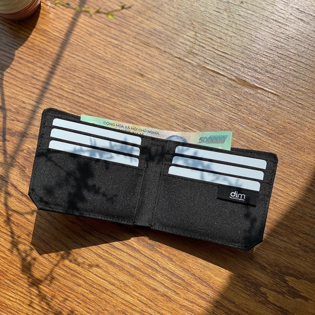 Ví Vải DIM Basic Wallet Unisex ( Đựng 6 - 10 Thẻ  Vải Polyester Canvas Chống Nước Thiết Kế Tối Ưu Chứa Đựng) - Màu Đen