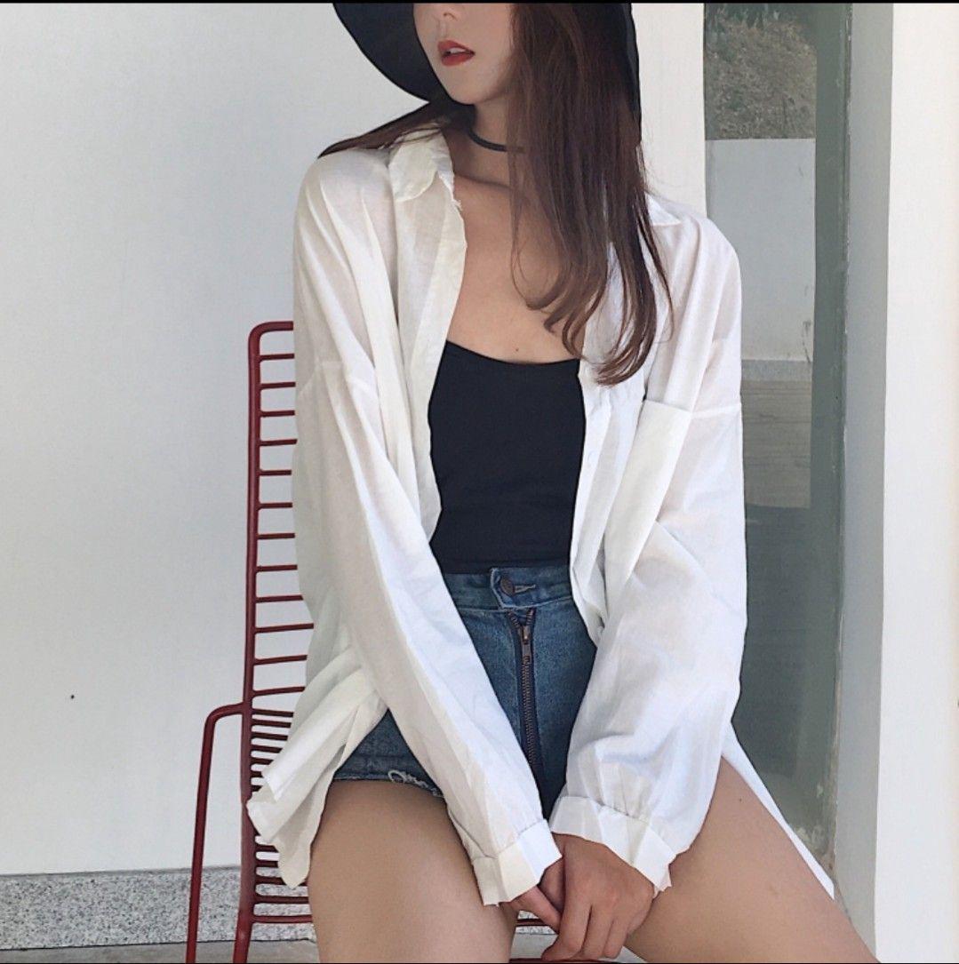 Áo sơ mi tay dài phom rộng Ulzzang 11316