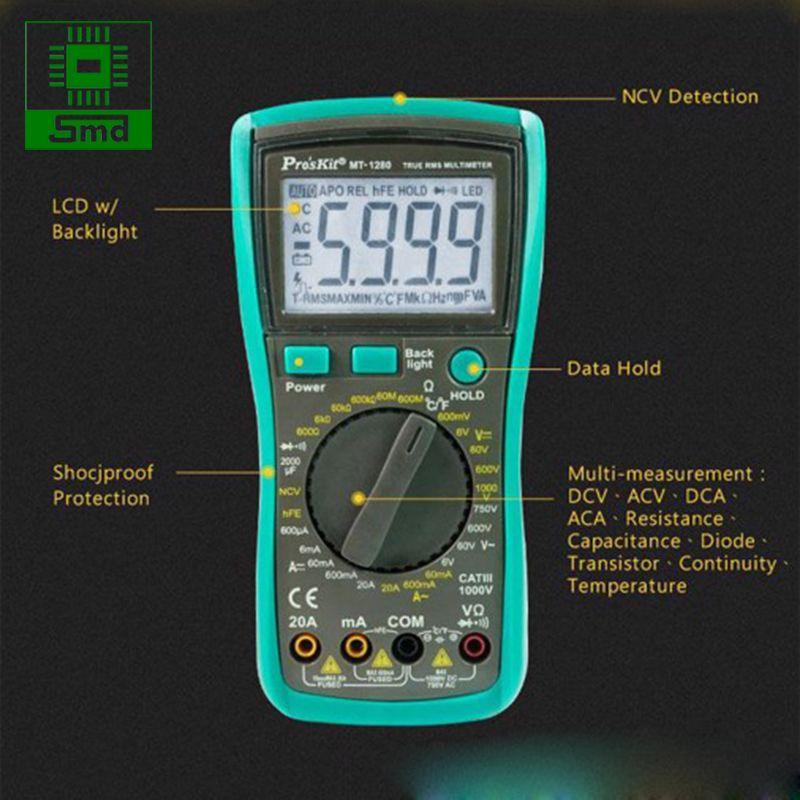 Đồng hồ vạn năng điện tử Pro'skit MT-1280 (Proskit MT 1280)