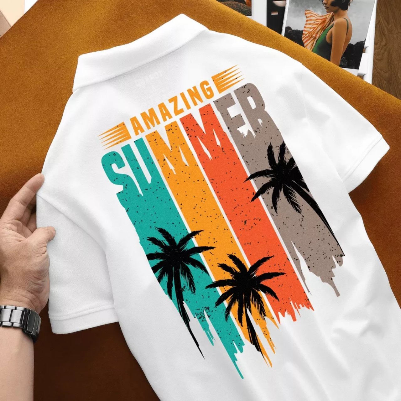 Áo thun cổ trụ cổ bâu polo SUMMER MỚI (VẢI DA CÁ) - AOTHUNSN