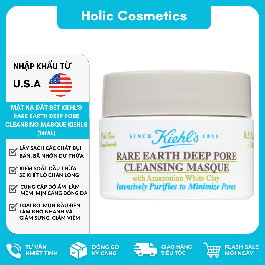 Mặt nạ đất sét Kiehls Rare Earth Deep Pore Cleasing Masque