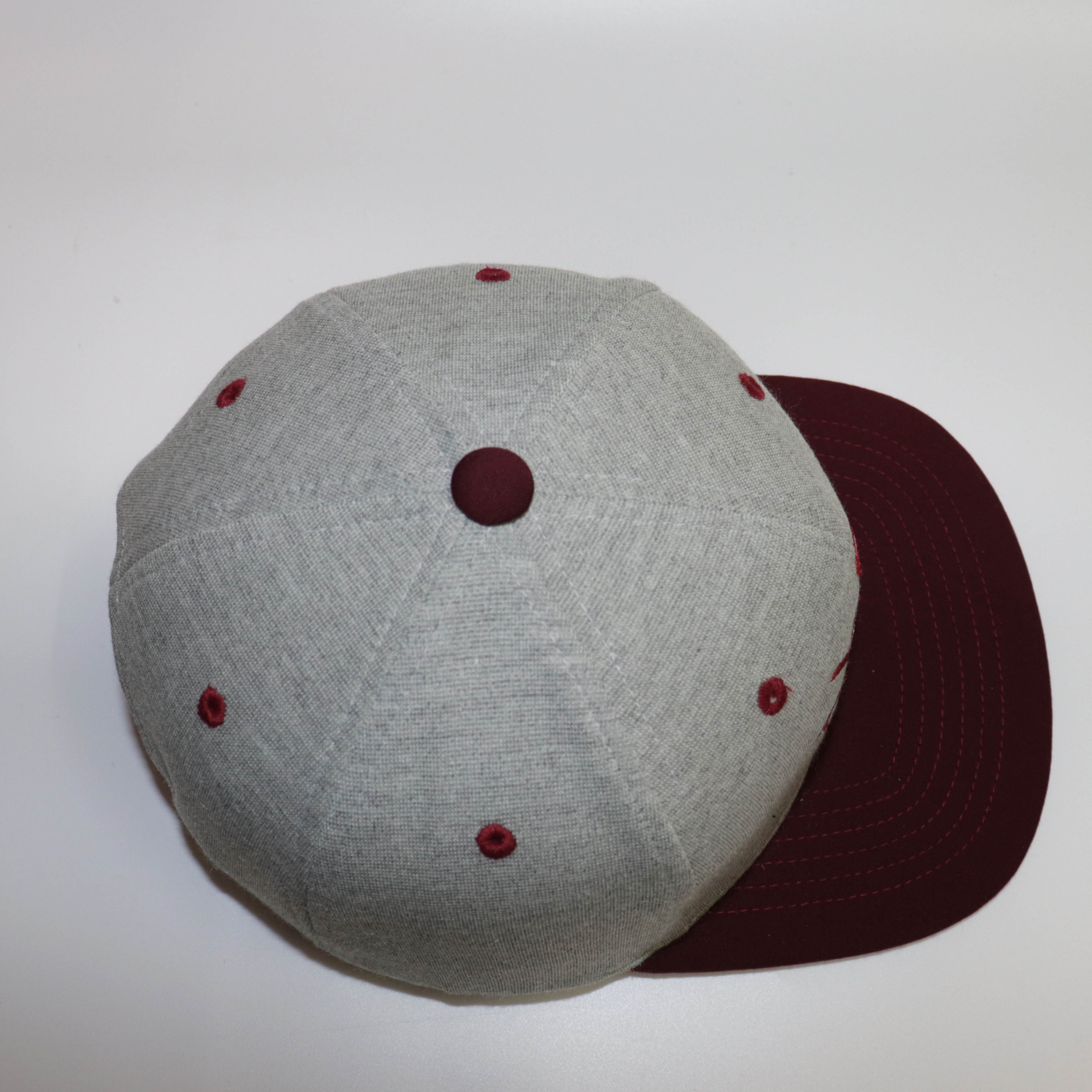 Nón Snapback NHS Xám  Kết Đỏ Đô BT001.