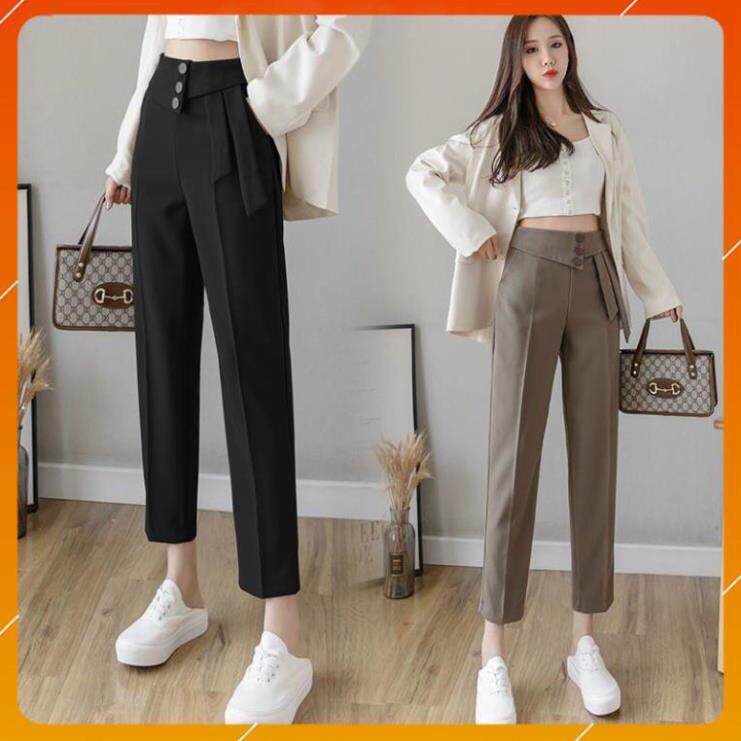 Quần baggy vạt 3 cúc lệch vạt nơ hàng thiết kế_ mã 199
