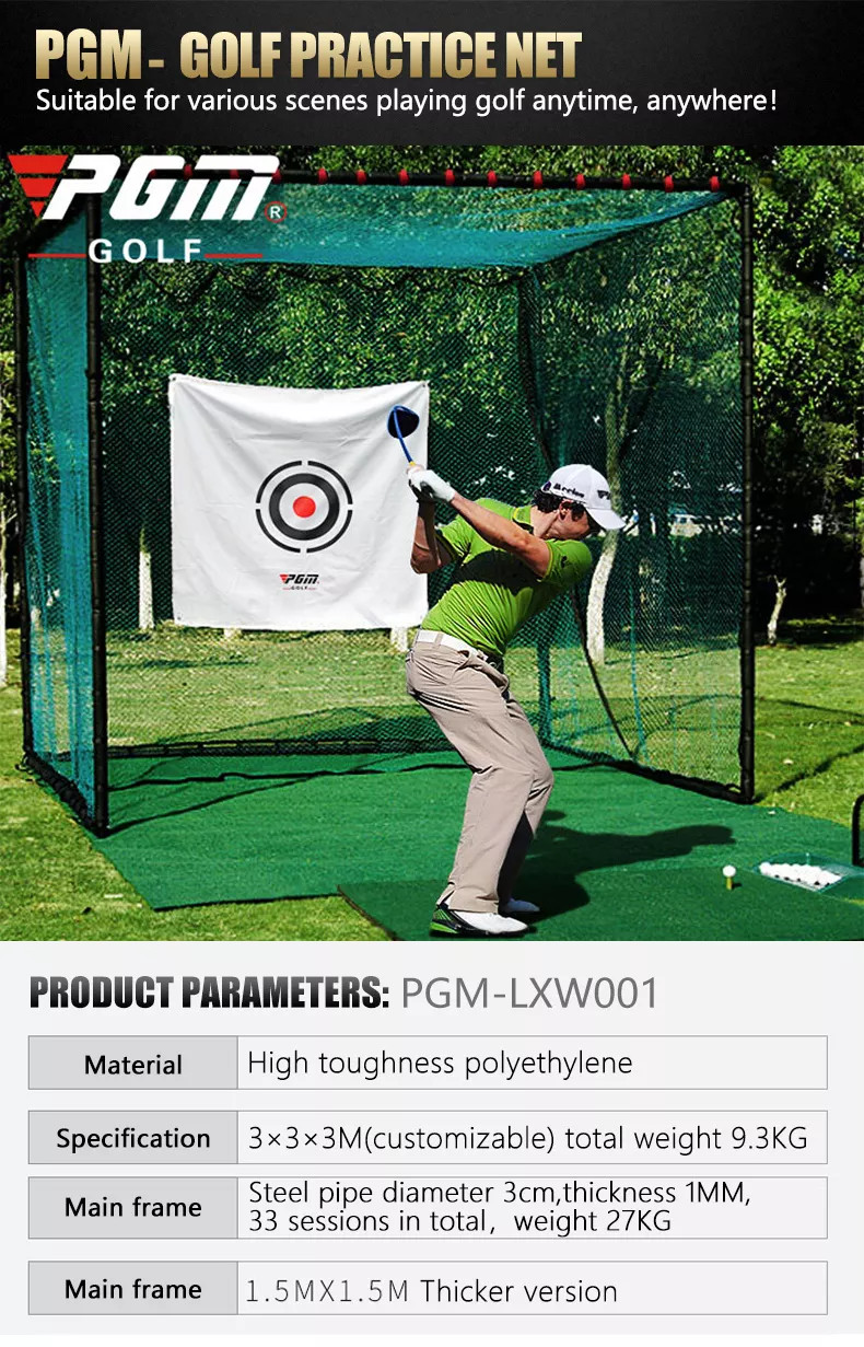[Chính Hãng] Bộ khung lưới tập swing golf - PGM 3M Practice Net - LXW001