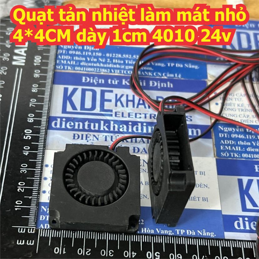 2 cái Quạt tản nhiệt nhỏ 4*4CM dày 1cm 4010S 4010 loại 2 dây / 3 dây 12V / 24V 5000v/p kde2831