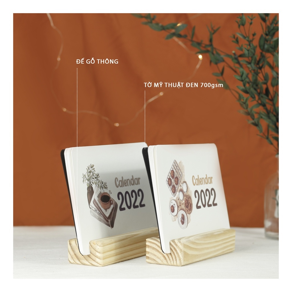hot LỊCH BÀN ĐẾ GỖ 2022 - Có lịch âm - STHM stationery