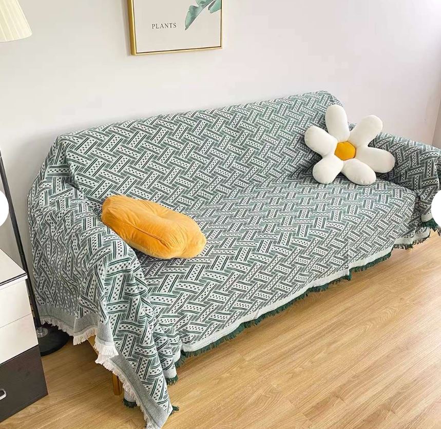 TH Phủ sofa/Thảm trải sofa/thảm trải sàn vải Sợi Cotton & Lanh Morandi