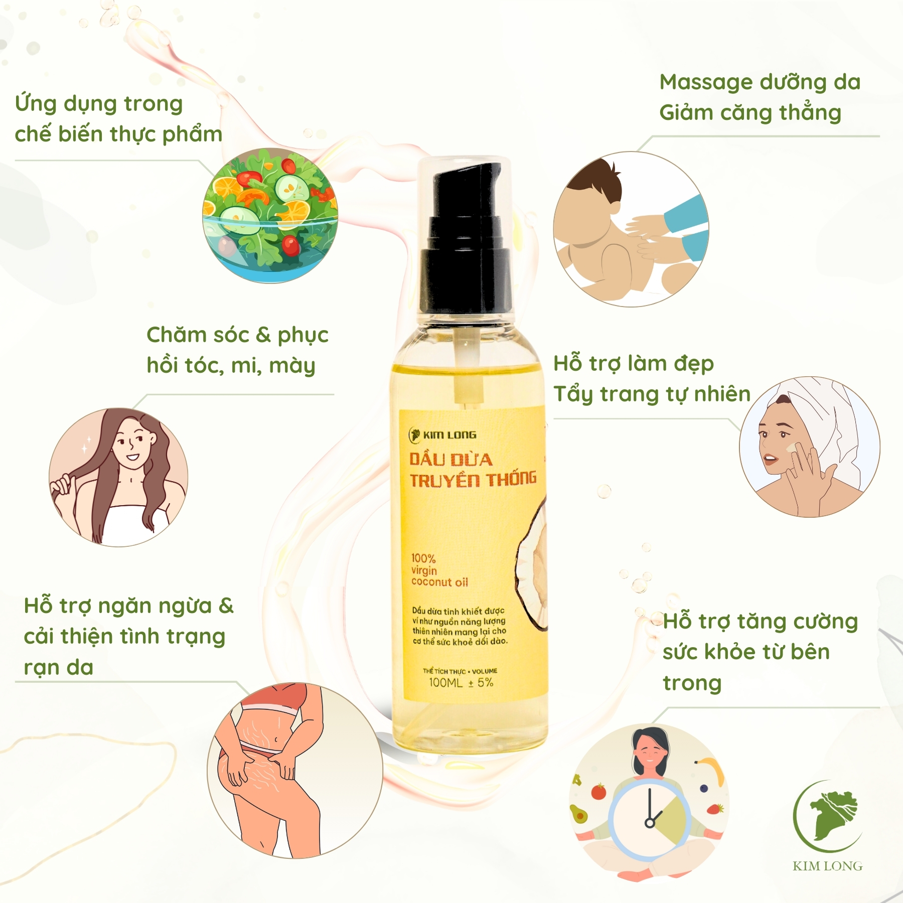 Dầu dừa nguyến chất 100% Bến Tre - Coconut oil extra virgin - Thuần chay