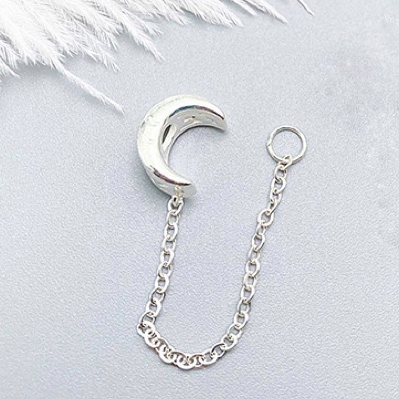 [S925] Charm bạc nối vòng hình mặt trăng - MH861