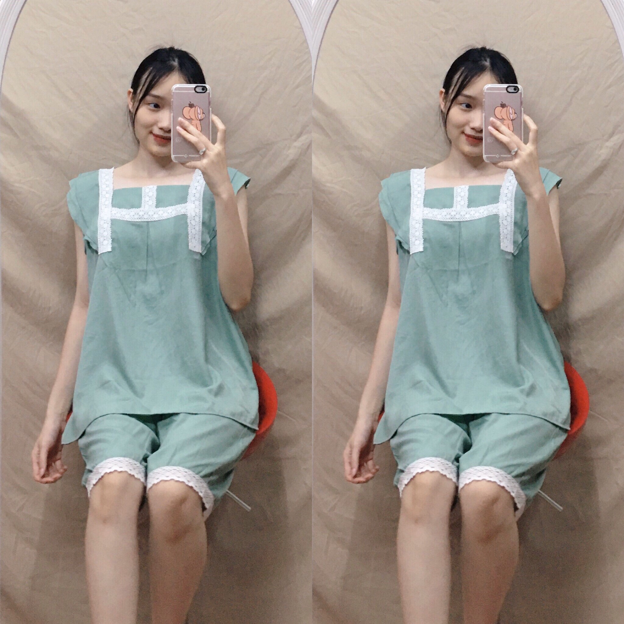 Bộ bầu mặc nhà chất  lụa mát