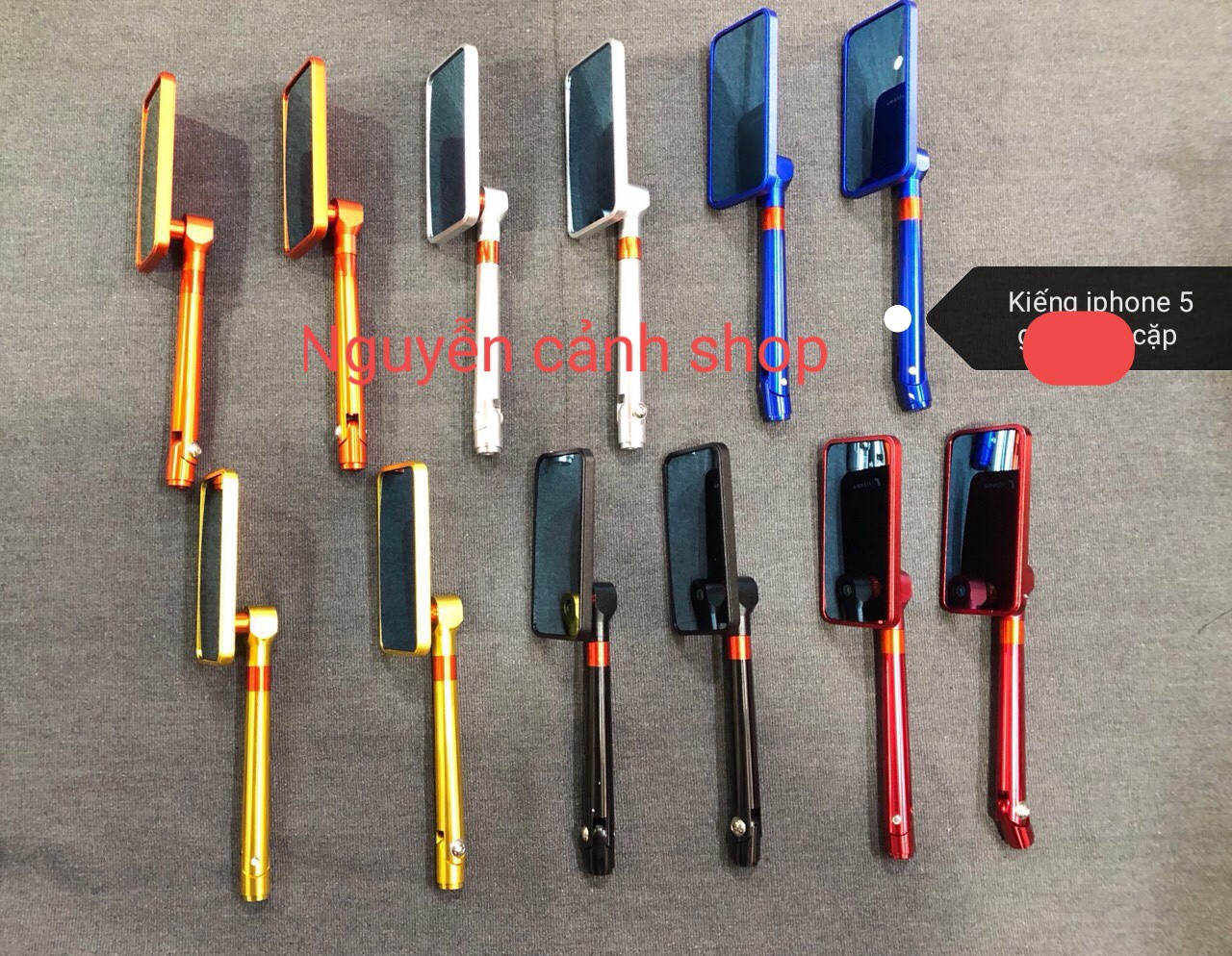cặp kiếng vuông rizoma cho xe máy