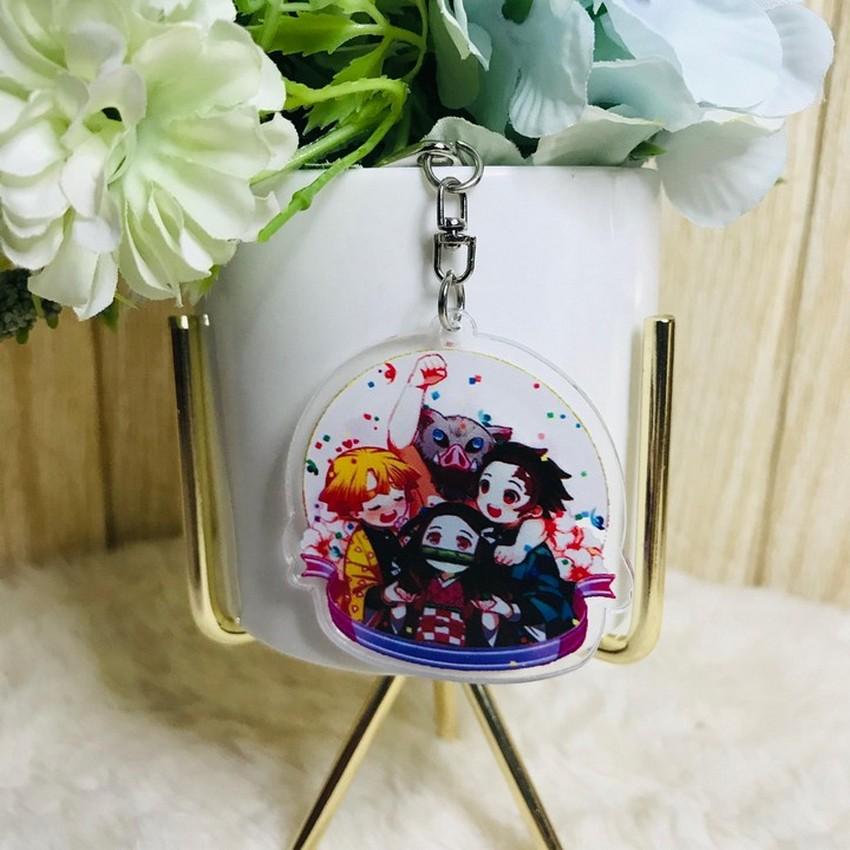 ( Mica trong ) Móc khóa Kimetsu no Yaiba quả cầu Thanh Gươm Diệt Quỷ quà tặng xinh xắn dễ thương anime chibi