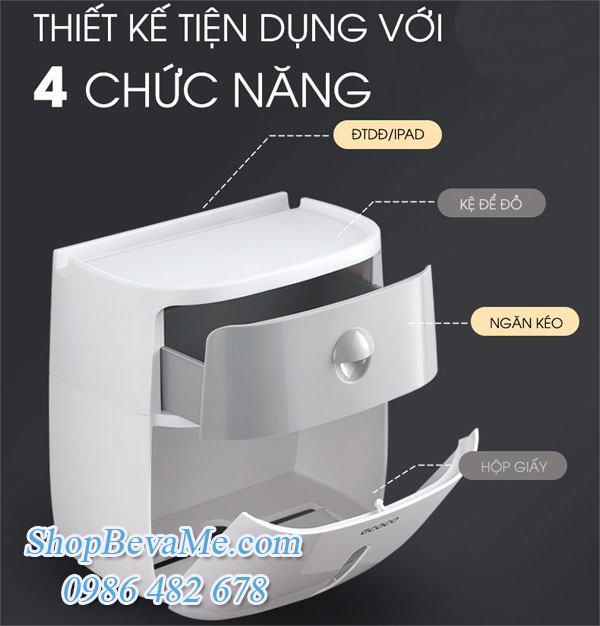Hộp đựng giấy vệ sinh 2 ngăn ECOCO