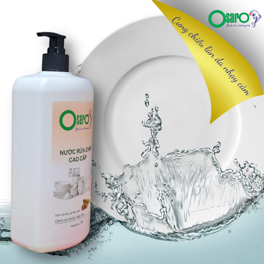 Nước rửa chén hữu cơ OSARO 1l tinh dầu Quế