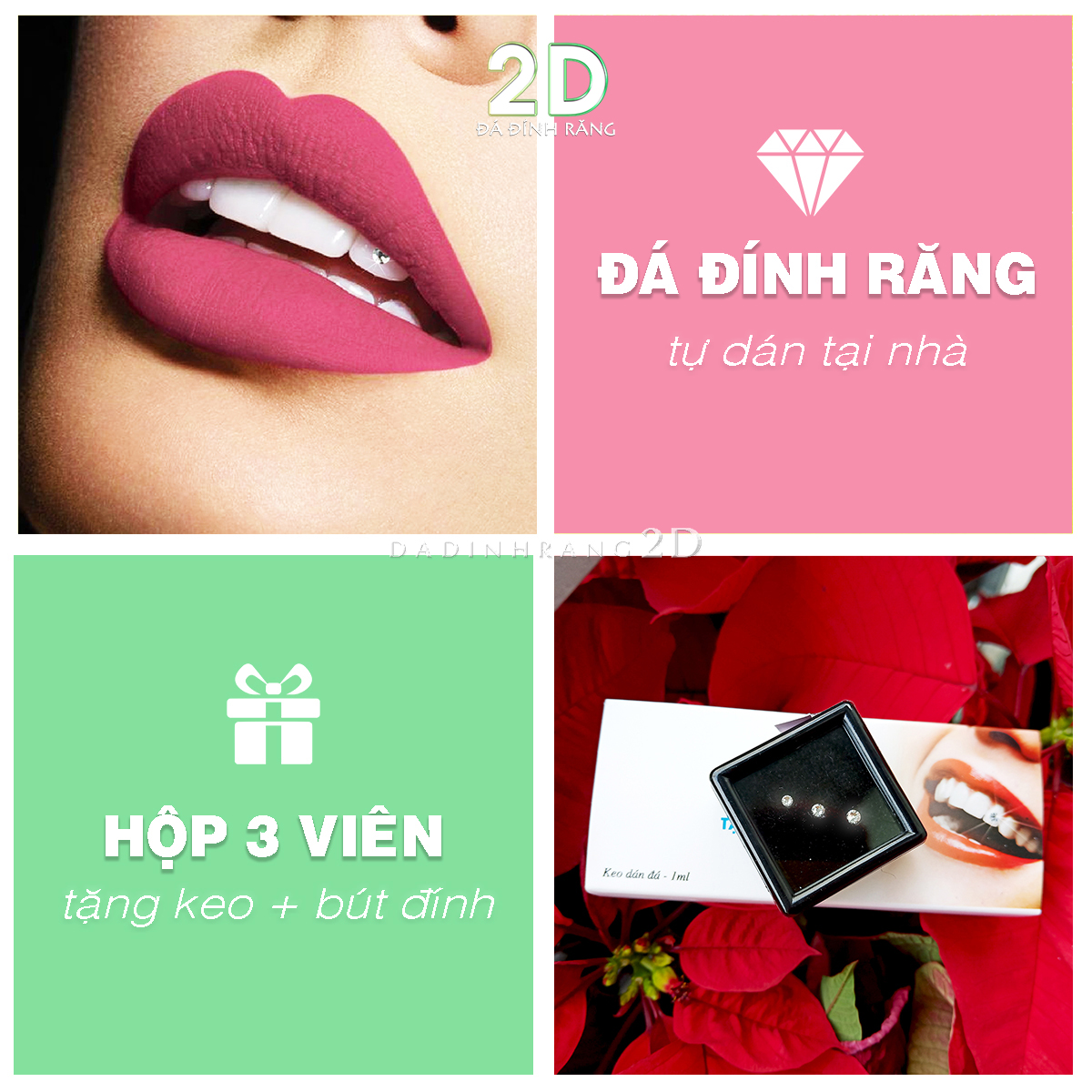 Đá Đính Răng Tại Nhà Đủ Size + Tặng Keo Dán