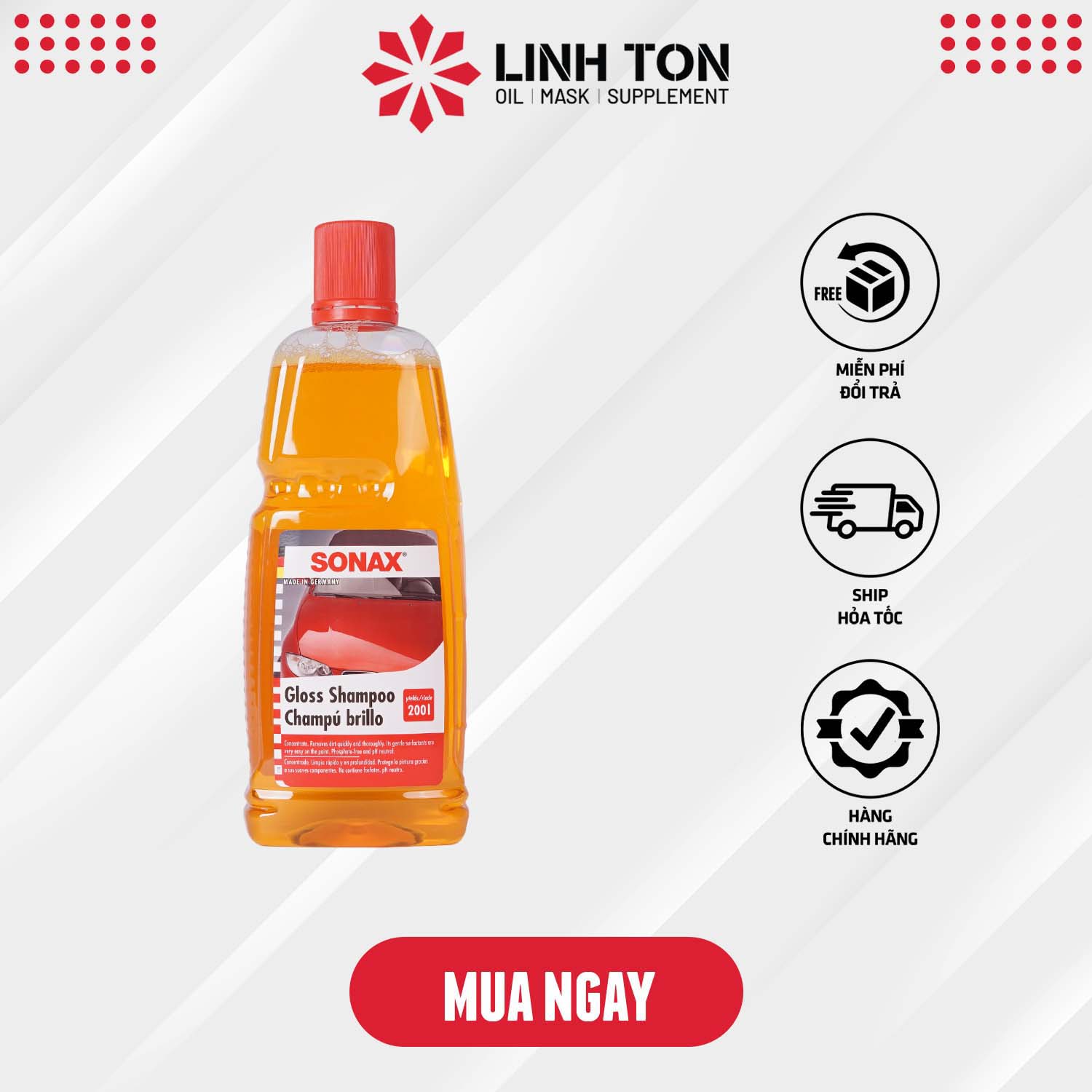 Nước rửa xe nhập khẩu SONAX Gloss Shampoo Concentrate (hiệu ứng cánh sen)